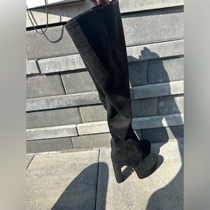 Black suede size 8 knee high boots
